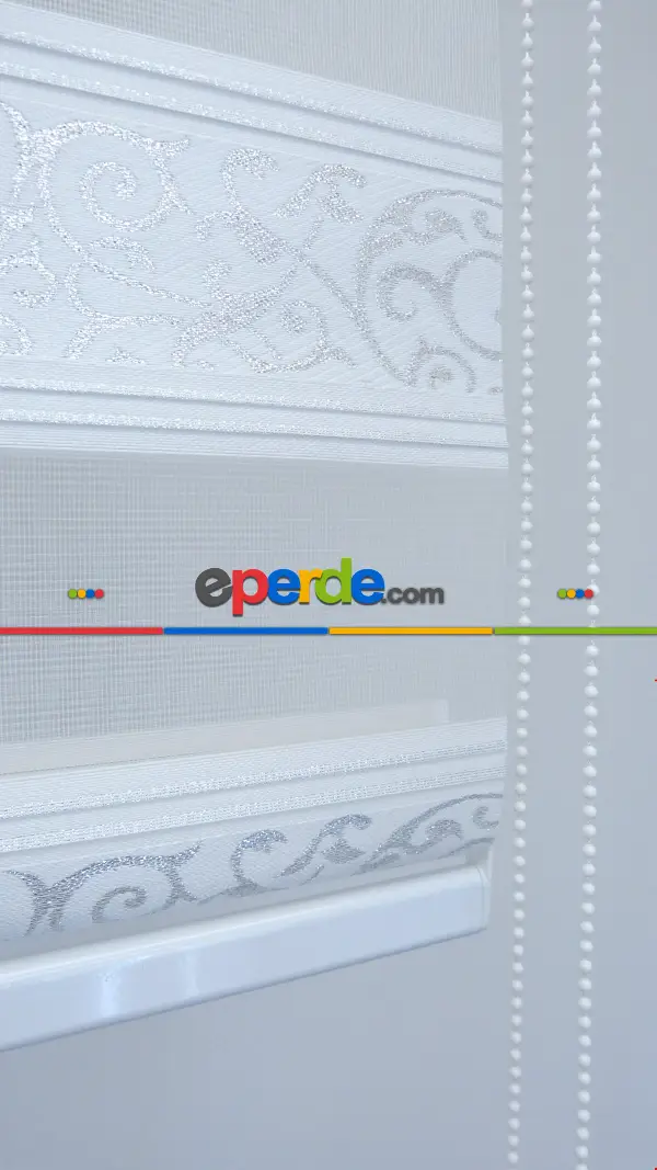 Salon Zebra Perde - Jakarlı Zebra Perde Bdz-18- Beyaz