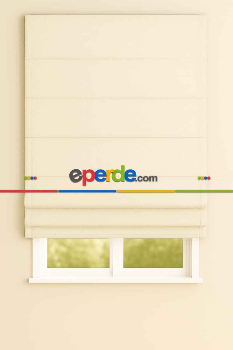 Genç Odası Katlamalı Perde Krem Fon Kumaşından 80cm X 1cm 