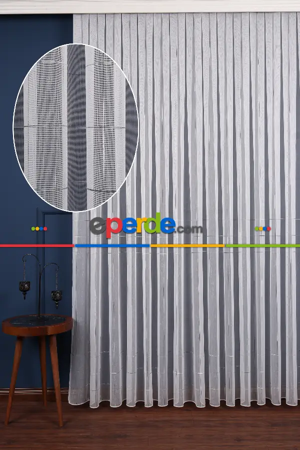 Zarif Nakış İşlemeli Tül Perde