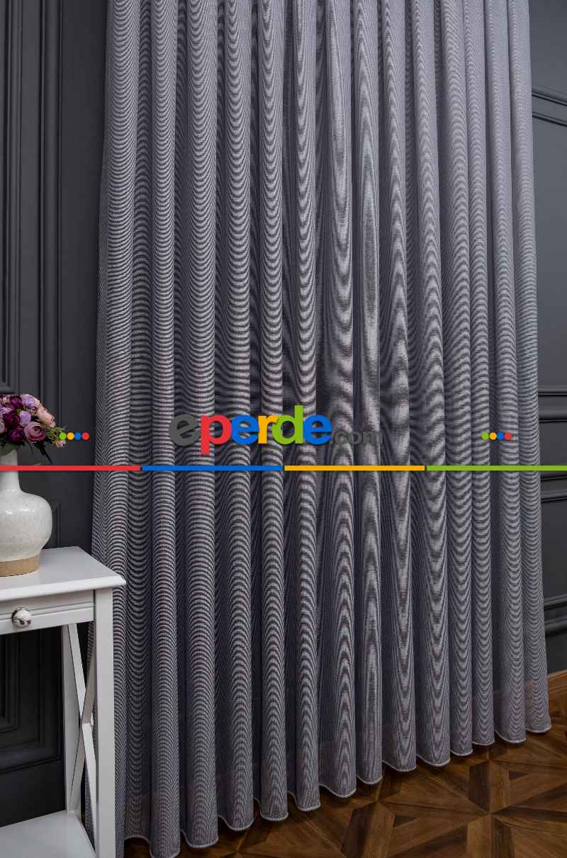 Antrasit Renkli Kedi Tırmalamalarına Dayanaklı Tül Perde