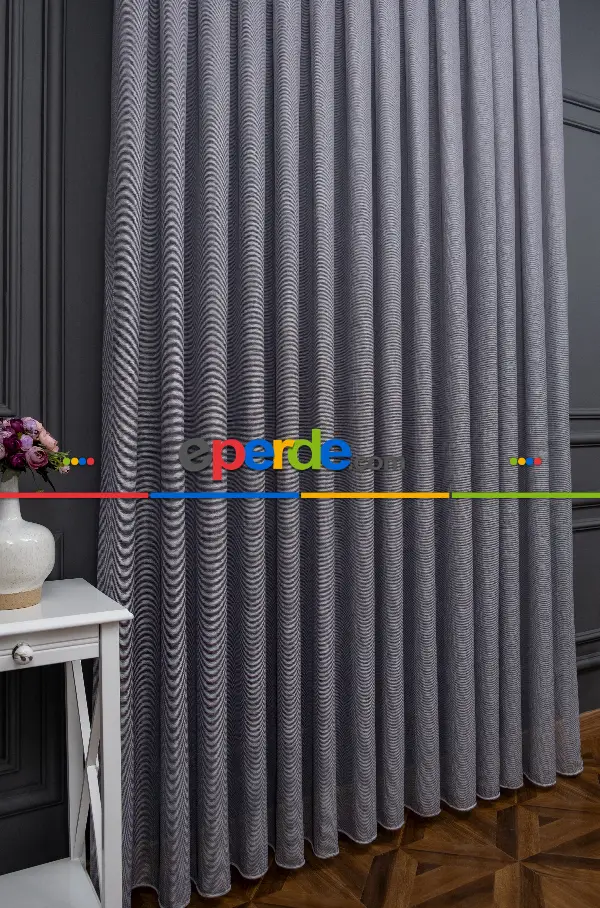 Yatak Odası - Antrasit Renkli Kedi Tırmalamalarına Dayanaklı Tül Perde