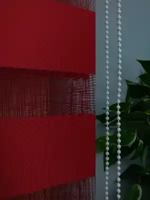 Perle Home Düz Kırmızı Zebra Perde