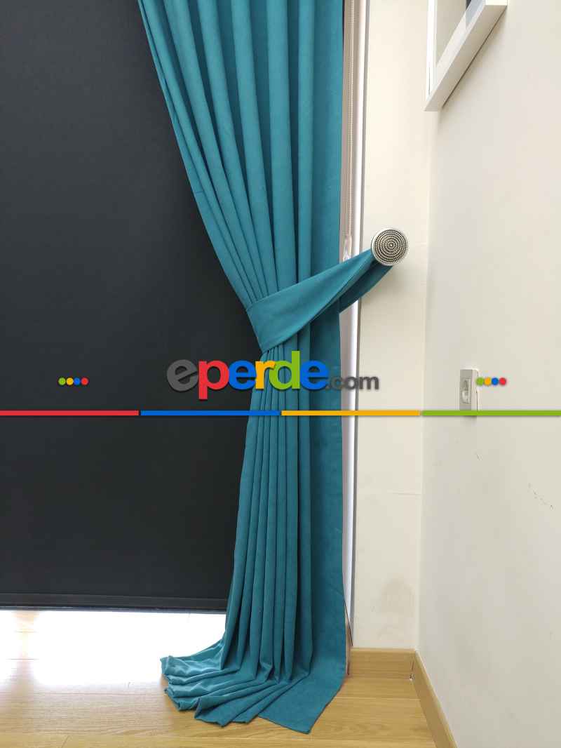 Düz Renk Dökümlü Fon Perde (150)- Mint