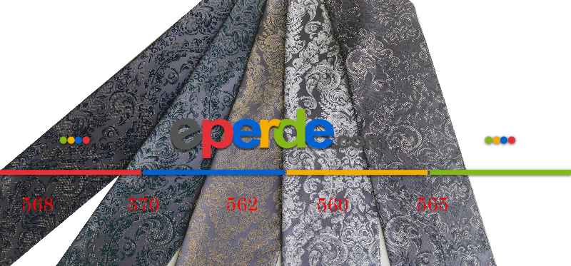 Taç Damask Desen Sim Varak İşlemeli Pano Fon Perde 70cm X 290cm 