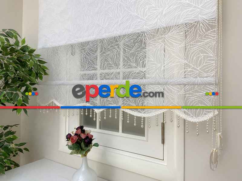 Yeni Sezon !! Çiftli Sistem Tül Stor Perde Ve Stor Perde- Ekru