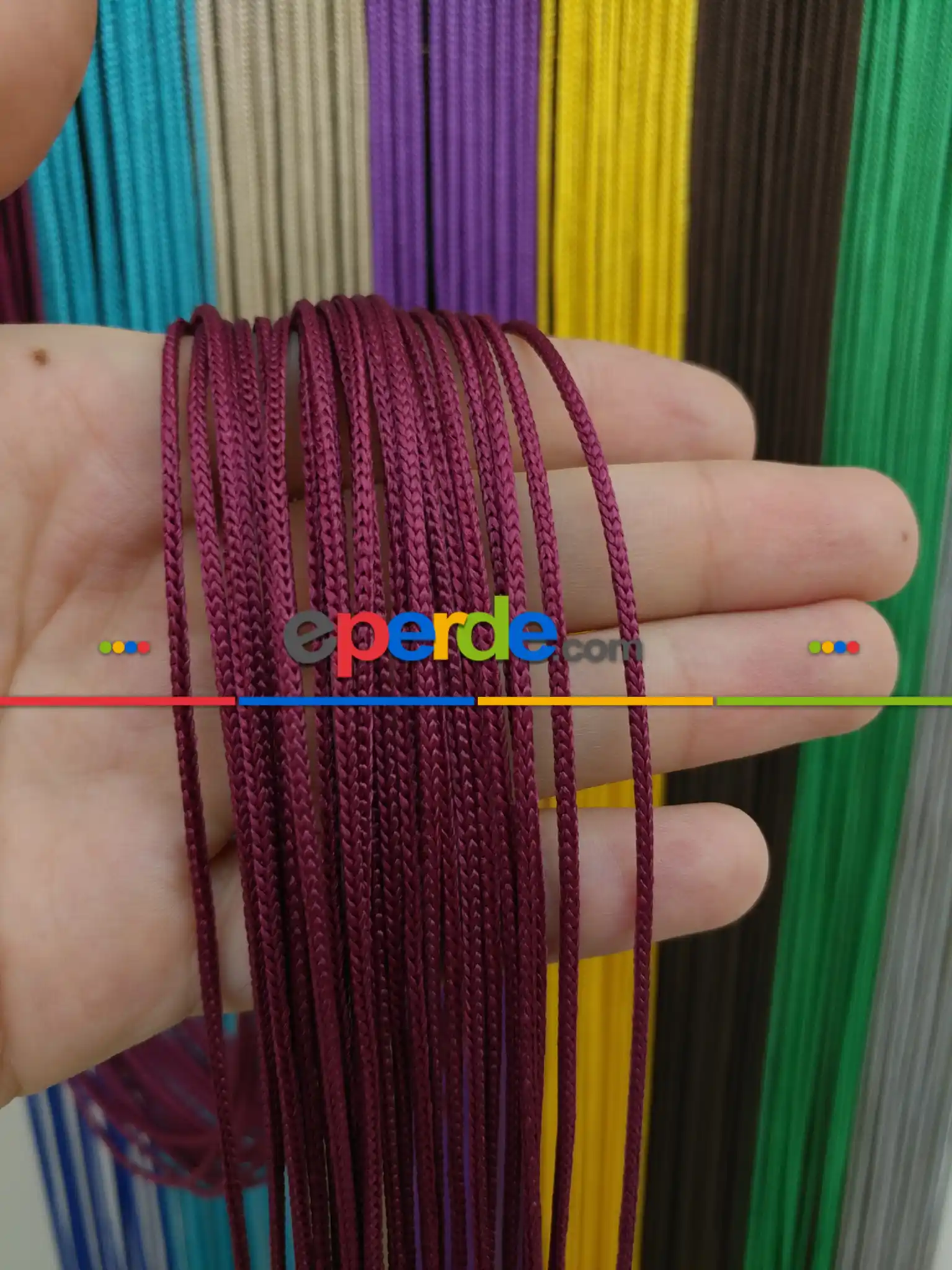 Bordo Rengi İp Perde Kalın Zincir Serisi- Bordo