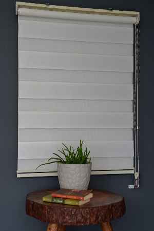 Halim Perdesan Dk-100 Ekru & Beyaz Renk Etekli Veya Eteksiz Zebra Stor Perde