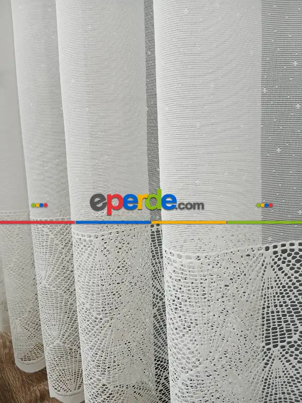 Oturma Odası - Taç Yakamoz Örme Ütü İstemez Kırışmaz Tül Perde