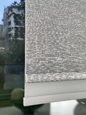 Gri Çiftli Sistem Tül Stor Perde, Standart Metal Kasalı Yüksek Kalite Kornişe Kolay Montaj Seçenekli
