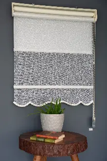 Halim Perdesan Dacuz-205 Beyaz Renk Etekli Veya Eteksiz Çift Mekanizmalı Tül Stor Perde