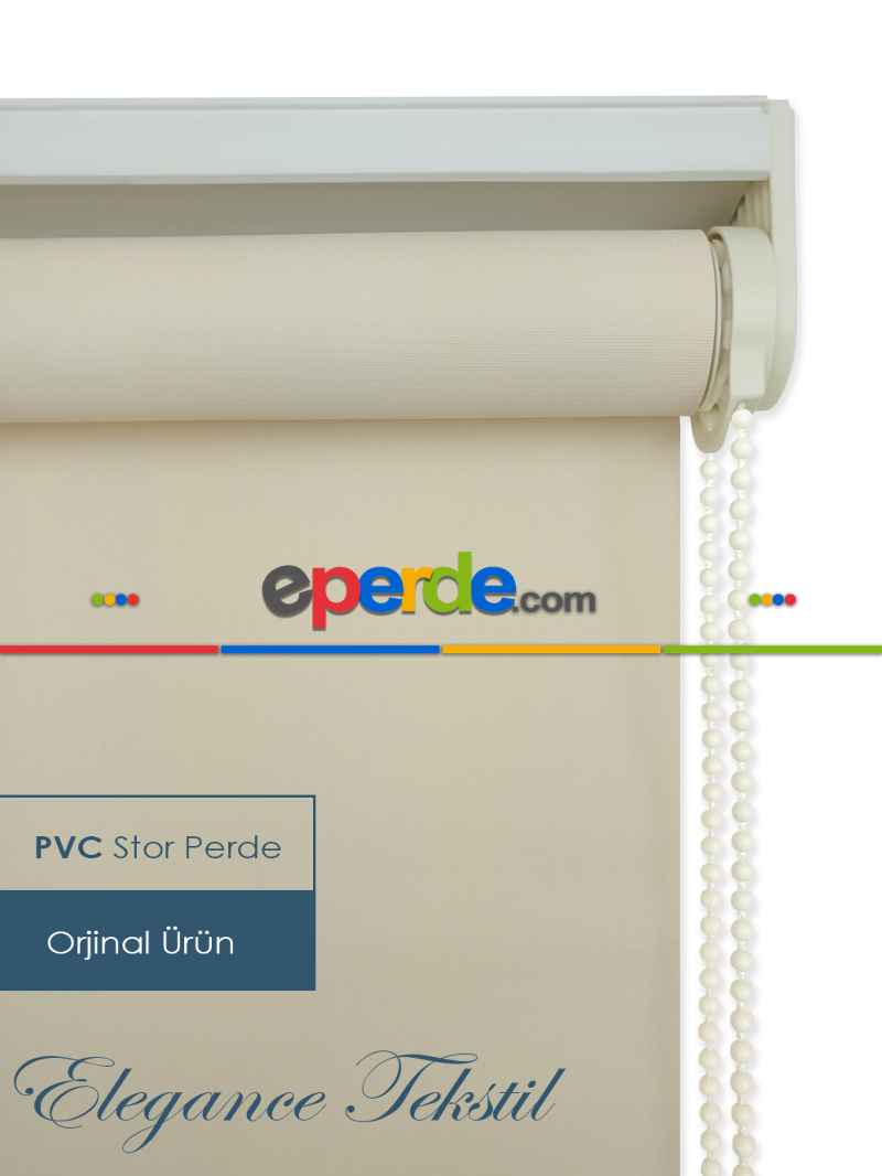 Mutfak Stor - Düz Stor Perde Pvc Thın Mat Krem - Yıkanabilir Stor- Krem