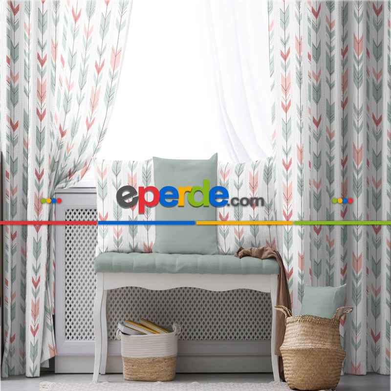 Oklu Fon Perde Evim 233 Kumaşı Kalındır Duck Bezi Değildir