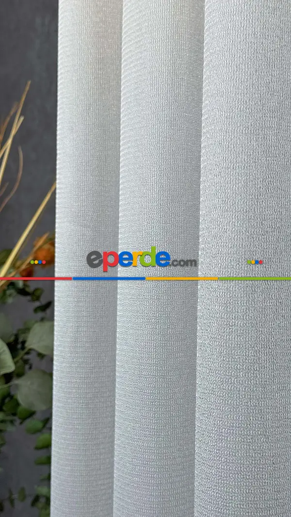 Yatak Odası - Açık Gri Amerikan Pile Tül Perde, 6 Farklı Renk Seçeneği, Ağır Gramajlı Premium Seri Kurşunlu Tül