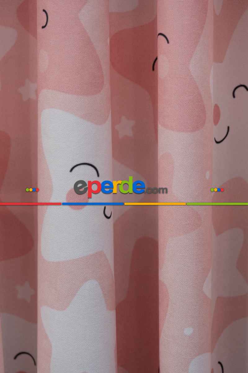 Trend Bebek - Çocuk - Genç Odası Fon Perde Modelleri 2025 (sınırsız En Ölçüsü )- Pembe Açık-pembe Koyu-ekru