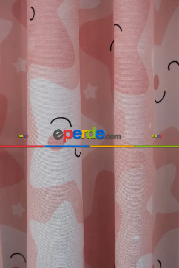 Trend Bebek - Çocuk - Genç Odası Fon Perde Modelleri 2025 (sınırsız En Ölçüsü )- Pembe Açık-pembe Koyu-ekru