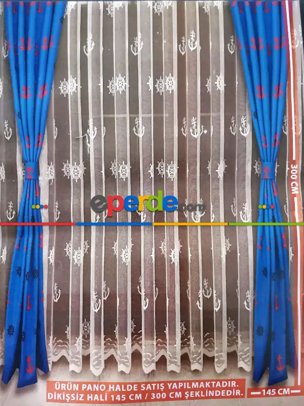 Milano Çocuk Odası Gemici Pano Fon - Mavi 50cm X 1cm 