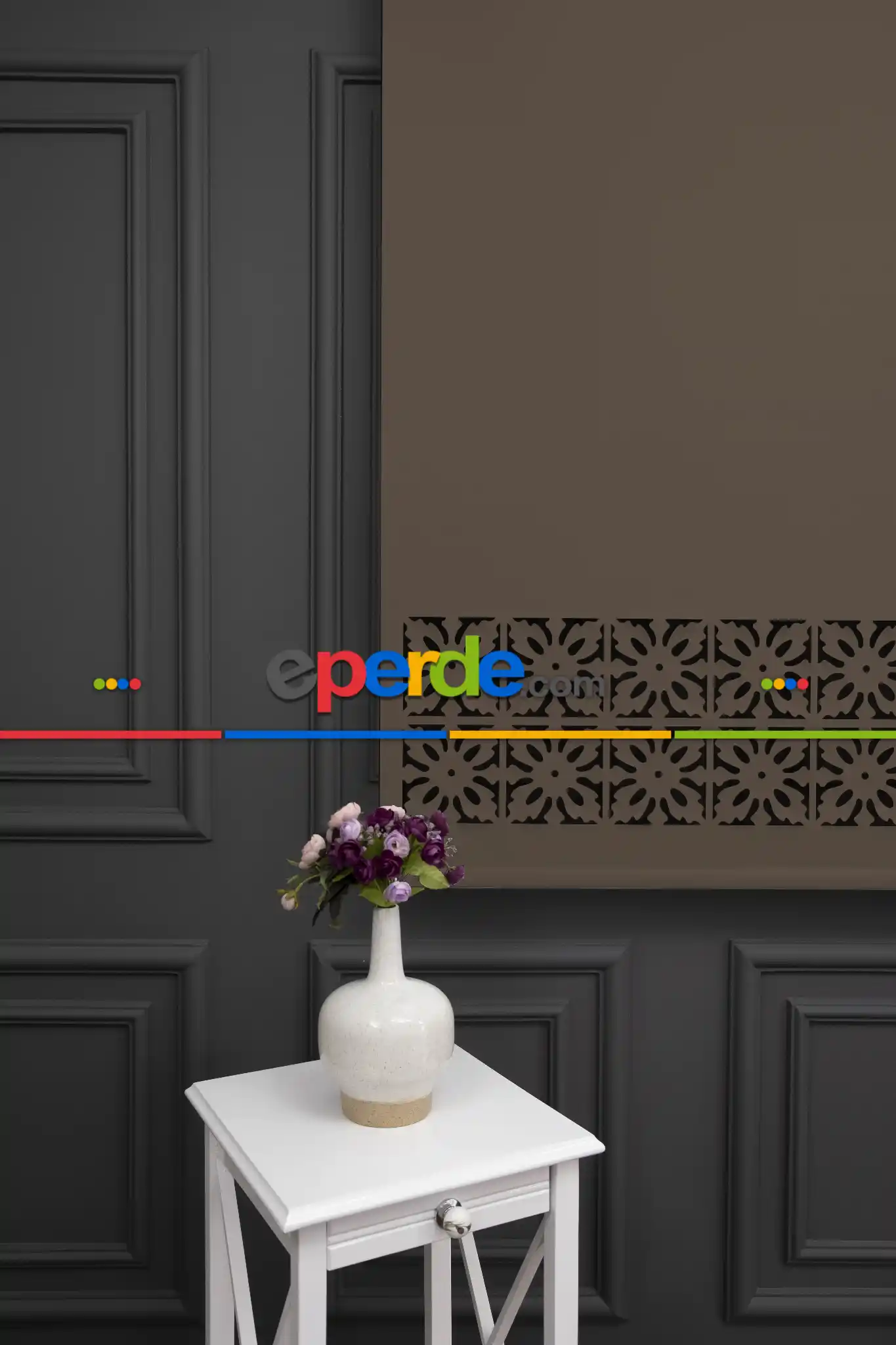 Kahverengi Lazer Kesim Mat Stor Perde (ister Düz - İster Lazer Kesimli Satın Alın)