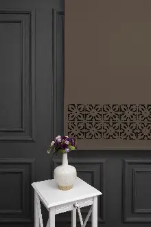 Kahverengi Lazer Kesim Mat Stor Perde (ister Düz - İster Lazer Kesimli Satın Alın)