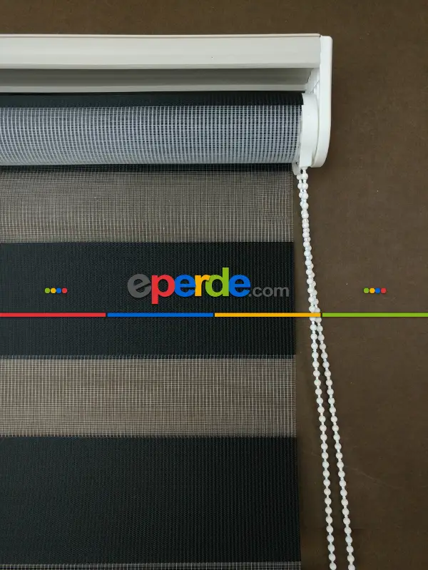 Oturma Odası - Zebra Perde - Düz Zebra Perde- Siyah