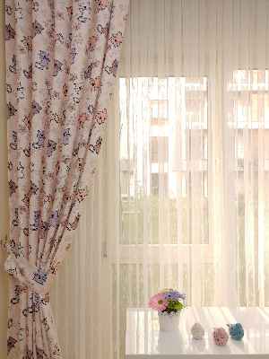 Kedicikler Desenli Çocuk Odası Fon Perde Modelleri- Çok Renkli 3