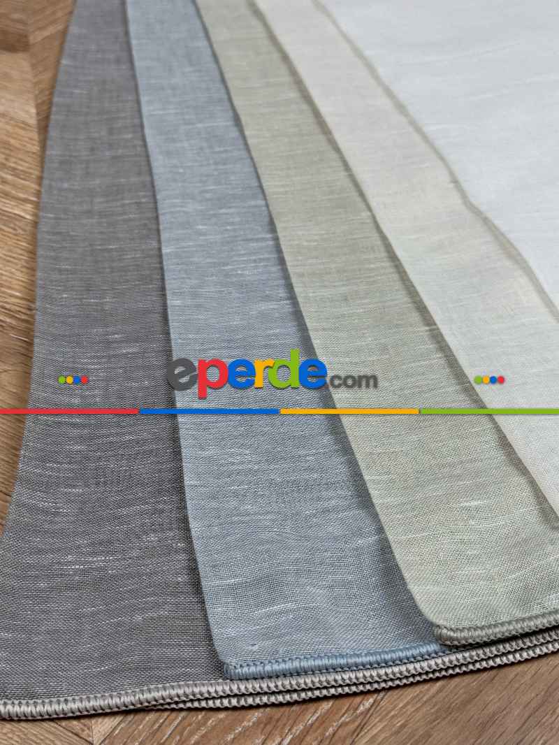 5 Renk İpek Keten Tül Perde, Premium Seri, Kurşunlu Tül