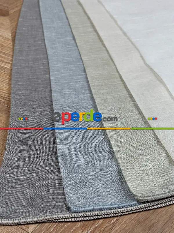 Yatak Odası - 5 Renk İpek Keten Tül Perde, Premium Seri, Kurşunlu Tül