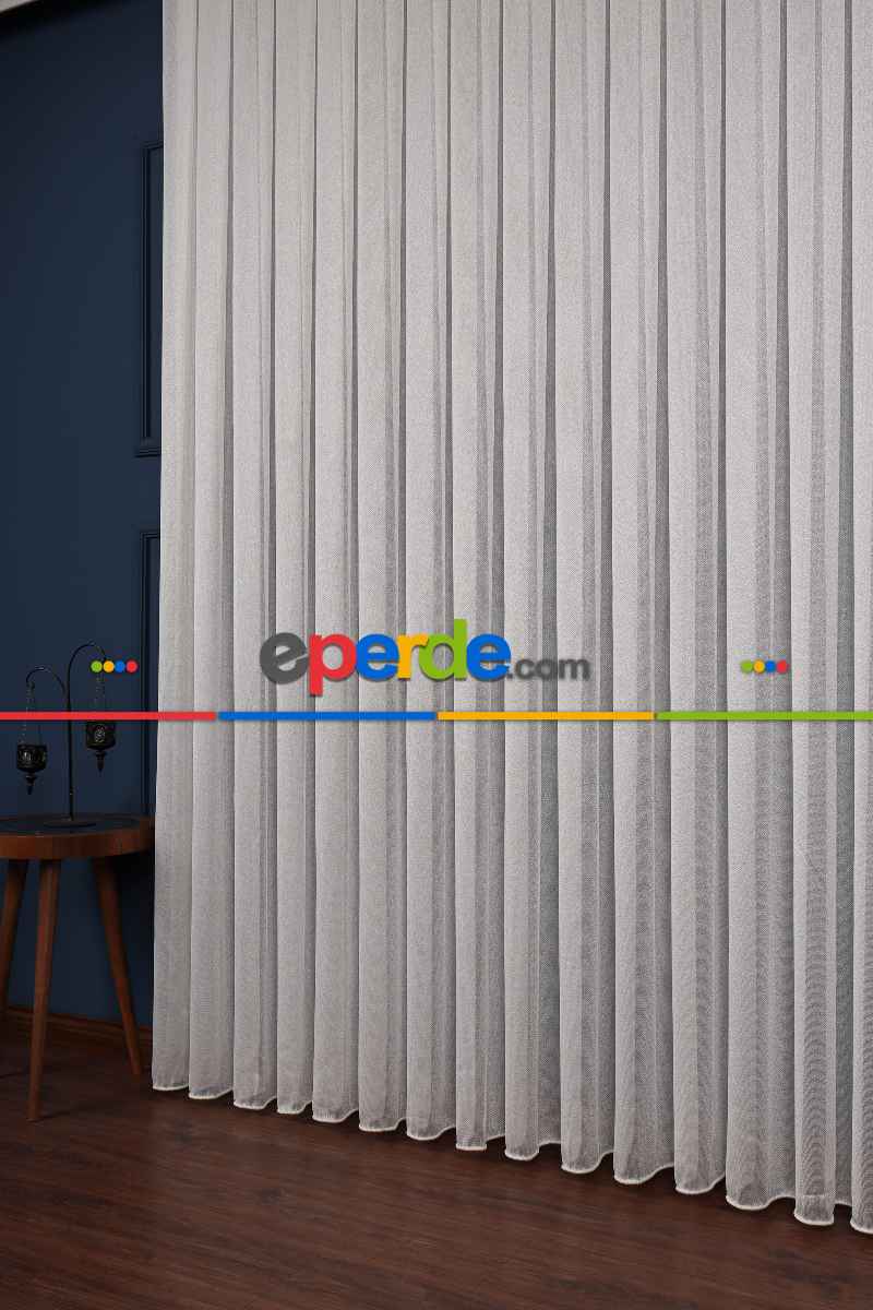 Salon Tül - Ekru Düz Tül Perde Ütü Istemez