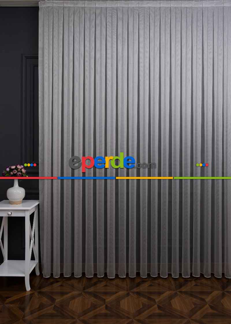 Mutfak - Gri Renk Monaliza Dökümlü Ütü İstemeyen Tül - İtinalı Dikiş Garantisi