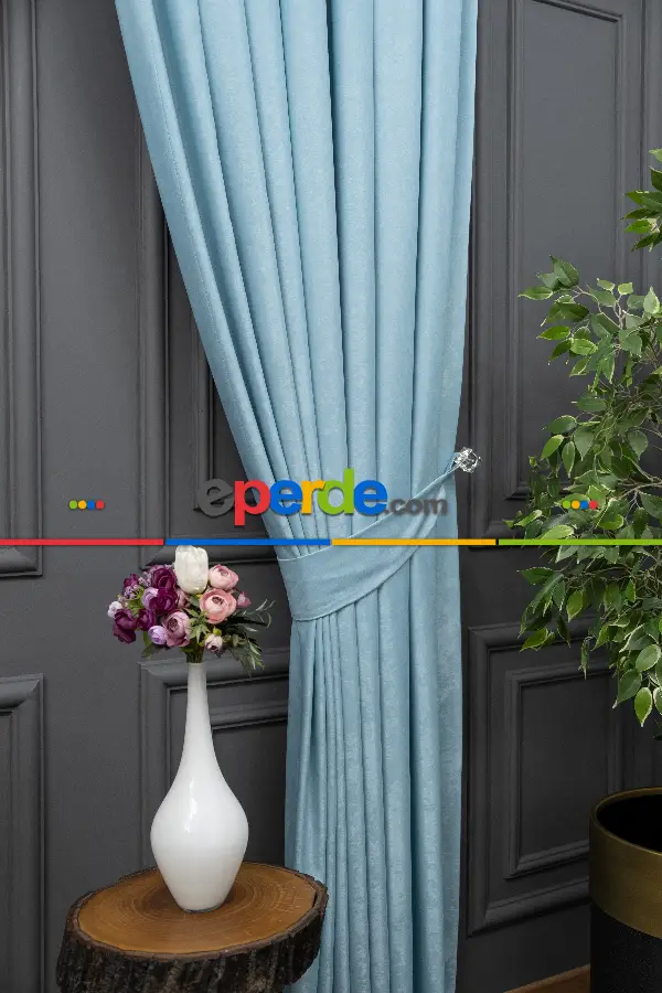 Soft Fon Perde Mint Yeşili Dökümlü En - Mint