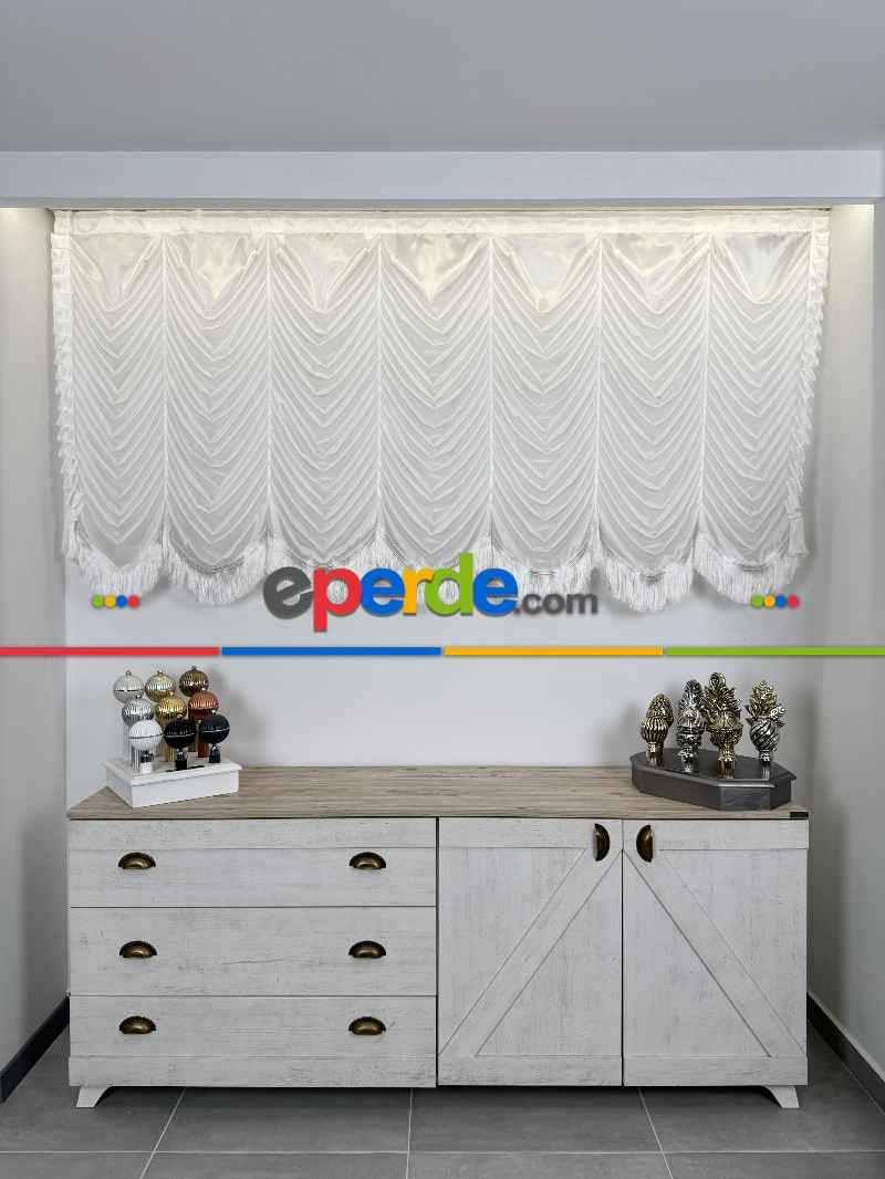 İtalyan Model Monalisa Saçaklı Tül Perde, Premium Kalite Seri