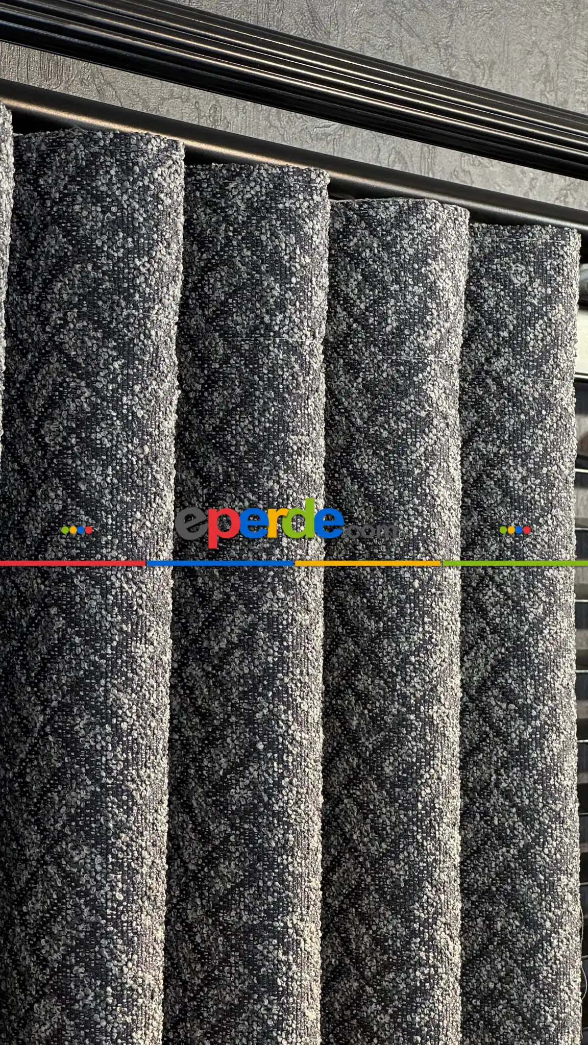 Gri Premium Jakar Dokuma Fon Perde