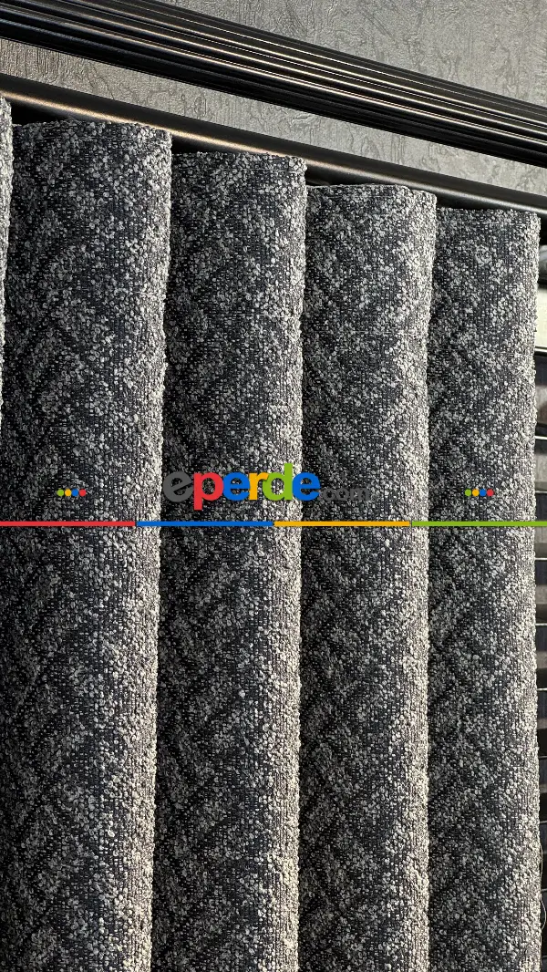 Gri Premium Jakar Dokuma Fon Perde