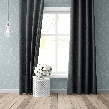 Oturma Odası - Blackout Karartma Tek Kanat Fon Perde Koyu Gri