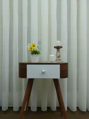 Linen Keten Tül Açık Ekru -300 Cm Keten Tül Perde- Ekru