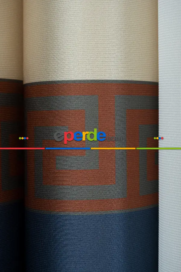 Yatak Odası - Lens Akıllı Dikey Tül Perde Versace-41- Çok Renkli 3