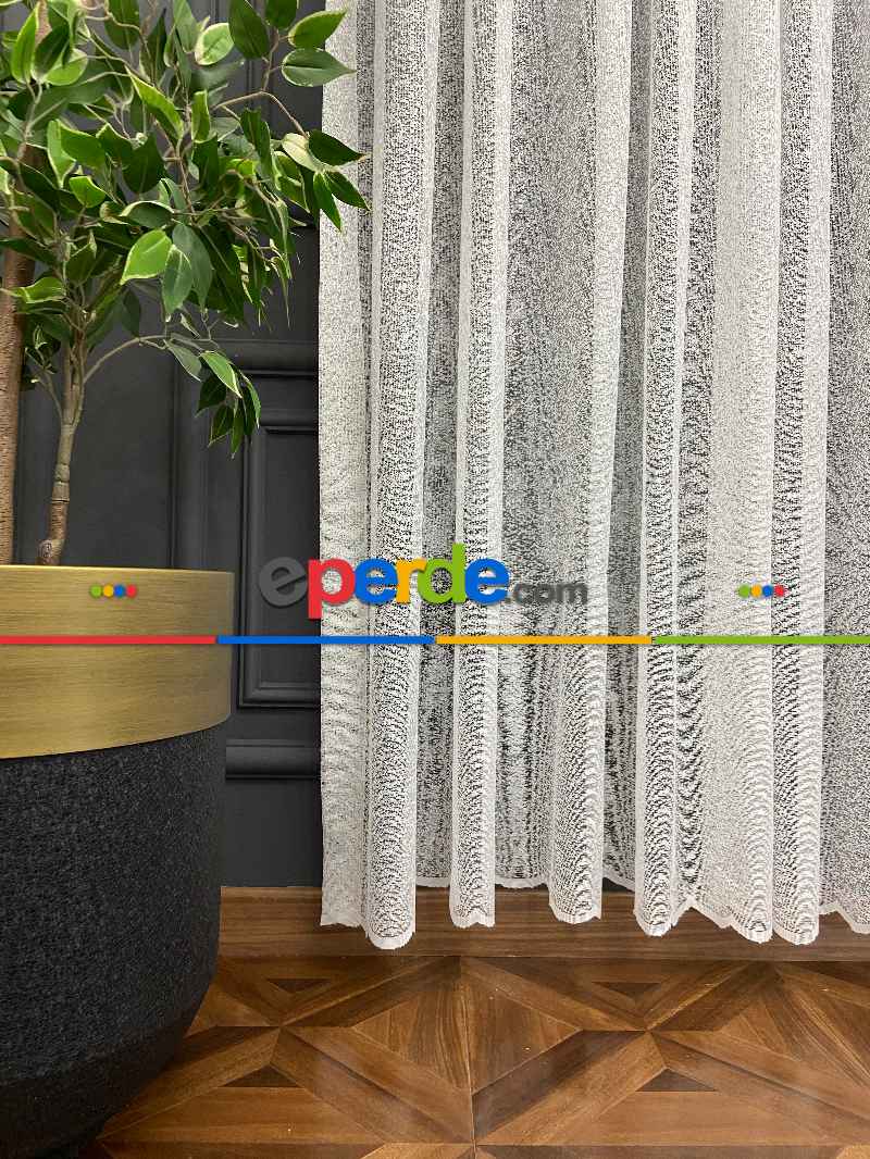 Mutfak - Fransız Dantel 2021 Tül Perde- Ekru