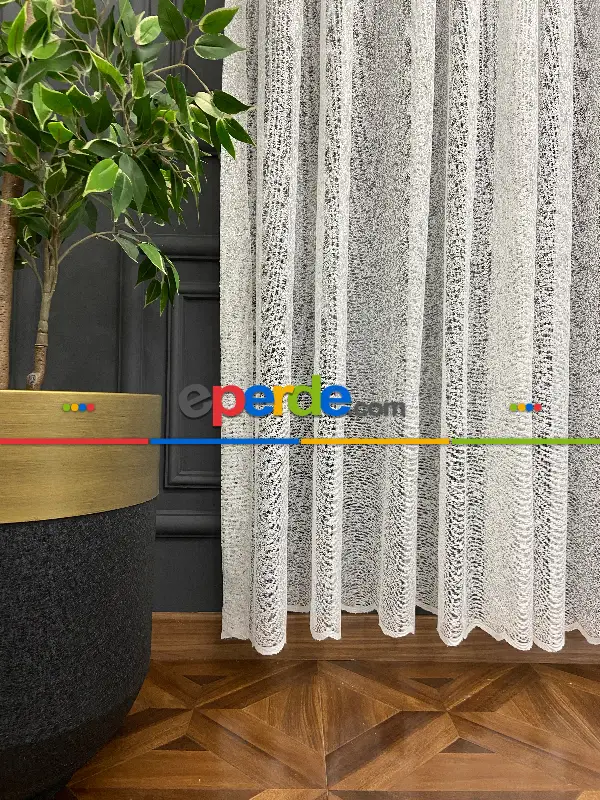 Mutfak - Fransız Dantel 2021 Tül Perde- Ekru