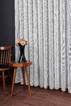 Yumuşak Dokulu Gümüş Damlacık Desenli File tül perde Ütü İstemez