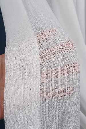 Yeni Sezon Çizgili Ekru Keten Görünümlü Tül Perde