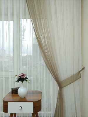 Ekru-bej Geçişli Tül Fon Perde#- Bej-ekru