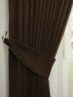 Kahverengi Düz Fon Perde ( En 150cm Dökümlü Fon )- Acı Kahve