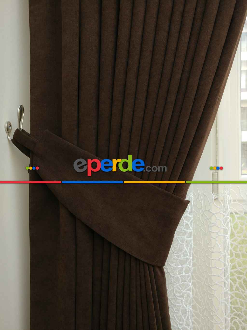 Kahverengi Düz Fon Perde ( En 150cm Dökümlü Fon )- Acı Kahve
