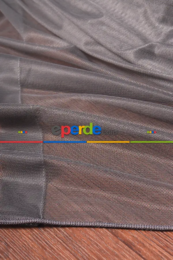 Salon - Antrasit Grek Tül Perde Petek Zemin