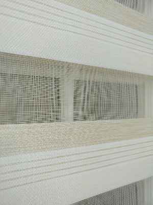 Ekru - Koyu Krem Zebra Perde Zarif Bambu 2021- Krem Koyu-ekru