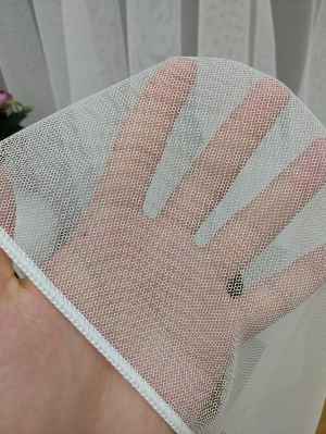 Düz Tül Perde Grek Zemin Ekru- Ekru - Kurşunlu Tül