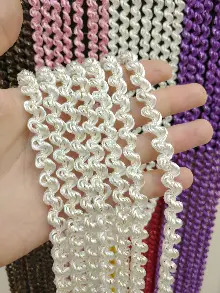 Beyaz Altın Rengi İp Perde Duble Bukle Serisi- Beyaz-altın