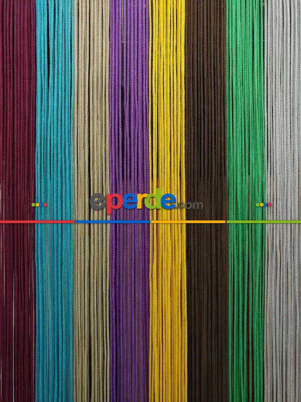 Bej Rengi İp Perde Kalın Zincir Serisi- Bej