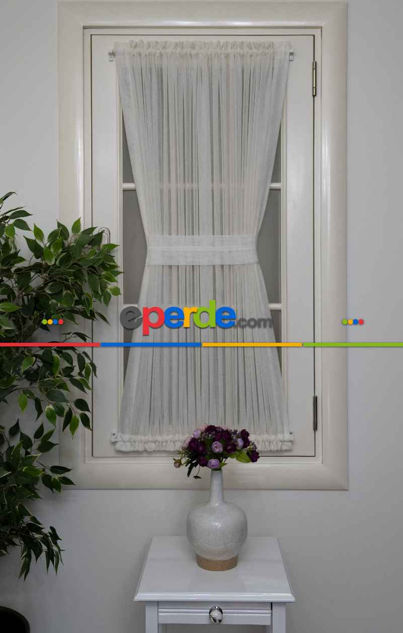 Briz Perde - Keten Tül Ütü İstemez Dökümlü Tül