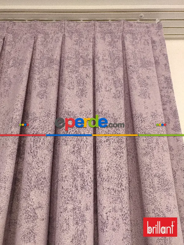 Brillant Jakar Fon Düz Fon Perde - Lila Koyu Lila-lila Açık Lila