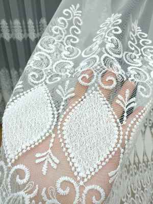 Brode İşlemeli Tül Perde Özel Seri Elit 103- Ekru